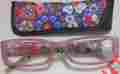 Cfr24 Unbranded Reading Glasses Stained Glass Like Floral Pattern Case Pinkish Purple 1.25 A1 739042001934
