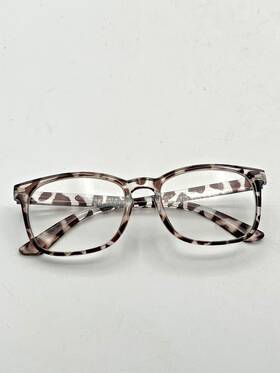 Bl012 Cheers Devices Reading Glasses Womens Brown And Clear Frame Square Full Rim