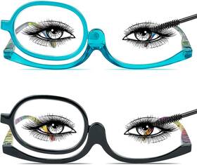 Chiccool 313045020088 2 Pack Makeup Reading Glasses For Women Magnifying Flip Down Cosmetic Readers Wi