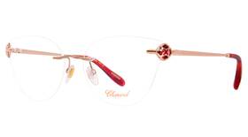 Chopard Vchf87s Womens Eyeglasses Shiny Copper Gold Red Cat Eye Frame 08fc New
