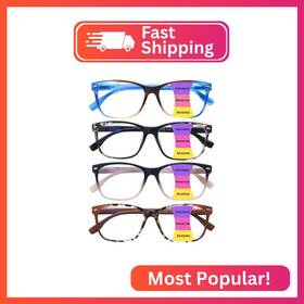 060-6 Clasaga Progressive Multifocus Reading Glasses For Women Pattern Print Blue Lig