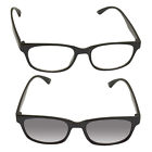 Clear Set 2 Unisex Tinted Glasses Frame 4.0 Reading Bifocal Black