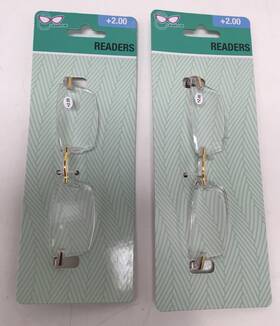 41866ewgs-2.00 Clearvue Readers Tortoise Frameless 2.00 Lot Of 2