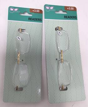 41866ewgs-3.50 Clearvue Readers Tortoise Frameless 3.50 Lot Of 2