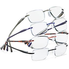 Krj02228 Collections Etc Classic Rimless Rectangular Reading Glasses - Set Of 4