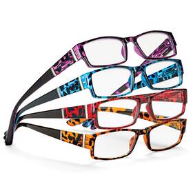 Krj03272 Collections Etc Colorful Tortoise Print Reading Glasses - Set Of 4