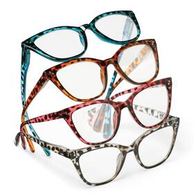 Krj04064 Collections Etc Cat Eye Colorful Tortoise Readers - Set Of 4