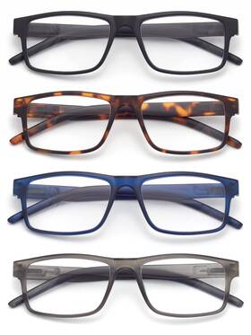 13292 Colloddiss 4-pack Reading Glasses For Men Women Spring Hinge Readers Blue Ligh