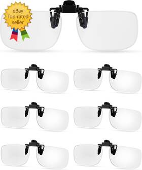 Copkim 445030944925 6 Pairs Clip On Reading Glasses Flip Up Magnifying Lens Blue Light Block