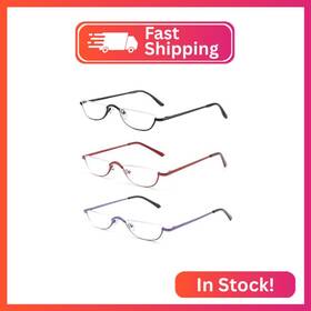 B0dcgnjmnm Covesato Half Frame Reading Glasses Metal Moon Readers For Women Men 2.25