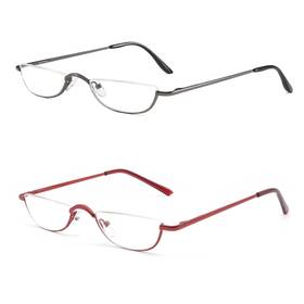 B0dsq4yky1 Covesato Half Frame Reading Glasses Metal Moon Readers For Men Women - 2 Pack