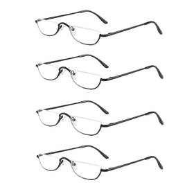 Jbk02 Covesato Half Frame Reading Glasses Metal Moon Readers For Women Men 4 P
