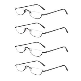 Jbk21 Covesato Reading Glasses Half Metal Moon Readers For Women Men 4 Pairs 1.50