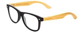 Coyote 680562563788 Woodie Designer Reading Glasses Black Silver Bamboo Brown Wood 1.50 52mm