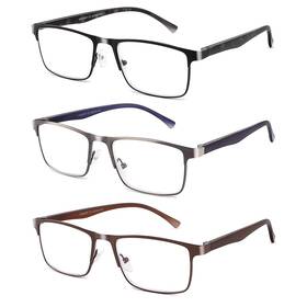 B093rgfg4r Crgatv 3-pack Mens Blue Light Reading Glasses Full Frame Metal 2.0