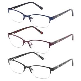 B099k3fgfm Crgatv 3-pack Blue Light Blocking Reading Glasses Women Metal Half Frame Compute