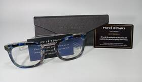 E-2849 Crystal Prive Revaux Alchemist Unisex Reading Glasses Ocean Blue Tortoise And 50mm