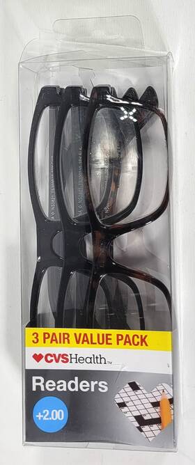 Ts3000 Cvs 050428648698 Health 3 Pair Value Pack 2.00 Mens Reading Glasses - Model