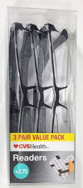 Cvs 050428652060 Health 3 Pair Value Pack 2.75 Mens Reading Glasses - Pete Model