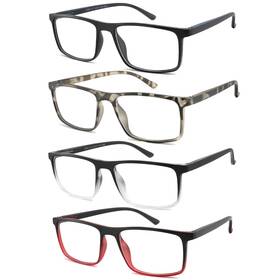 6011zh-c1234-2.0 Cyangander 4-pack Mens Reading Glasses Computer Fashionable Frame Blue Light Blo