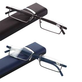 Dabyda 737269645320 Half Frame Reading Glasses With Portable Case Thin Lightweight Reader