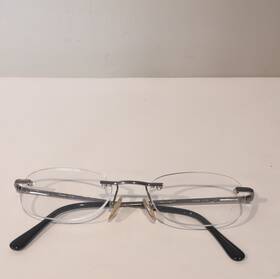20266 Dean Edell Half Rim Metal Eyeglasses Silver 2.50 Reading Glasses