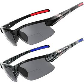 8036bs250 Dehotre 2 Pack Bifocal Reading Sunglasses Men Lightweight Tr90 Frame Wrap Around Spor