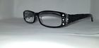 Deseree Foster Grant Womens Black Glitter Rhinestone Reading Glasses Lace