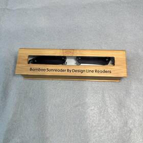 7756 Design Line Readers Bamboo Sunreader Reading Glasses 2.50 Rimless Gray With Case
