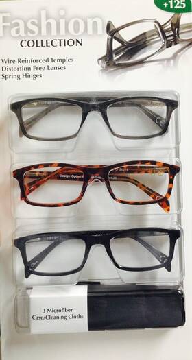 Design Optics 027995262084 Fashion Collection 1.25 Eyeglasses Black/orange New