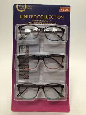 1370821 Design Optics By Foster Grant Limited Collection Reading Glasses 3pk 1.25