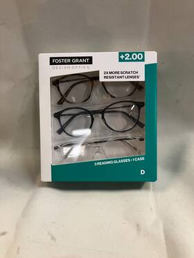 1908280 Design Optics Foster Grant Full Rim Plastic Reading Glasses 3 Pack 2.00