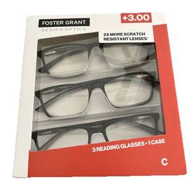 1908290 Design Optics #666 Classic Rectangle Reading Glasses 3-pack 3.00