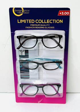 Design Optics 193033357415 By Foster Grant Premium Quality Fashion Reading Glasses 3.00