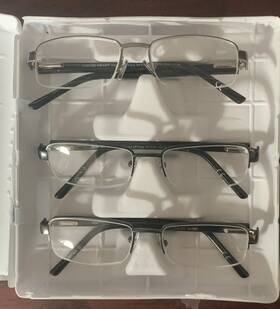 Design Optics 193033458082 By F.g Mens Semi Rimless Metal Glasses 3 Pk 2.50