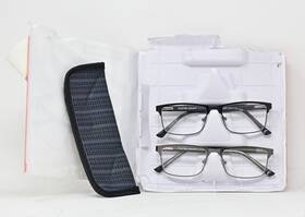 Design Optics 193033458327 By Foster Grant Kyne Full Metal Square 3.00 Reading Glasses 2 Ct