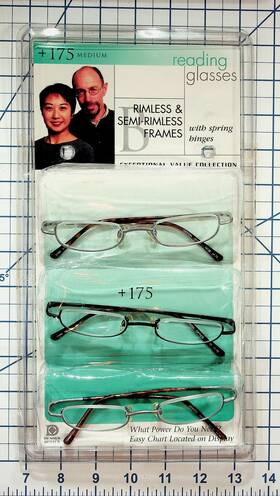 397457 Design Optics 1.75 Magnification Reading Glasses 3-pack Spring Hinge Aspheric