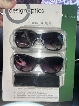 832270 Design Optics Sunreader Collection Tinted Reading Glasses 1.25 Magnification