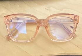 B6277 Diff Eyewear Blue Light Square Full-rim Reading Glasses Pink Plastic Frame