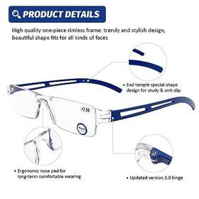 Doovic 663591267643 5 Pack Rimless Reading Glasses Blue Light Blocking Computer Readers