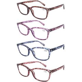 Mx003-blumen-100 Doovic 4 Pack Computer Reading Glasses Blue Light Blocking Anti Eyestrain Spr