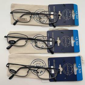 1112483 Dr. Dean Edell 078041256465 Inch 3 Pair R127 Icu 6z Saratoga 2.50 Reading Glasses Reader