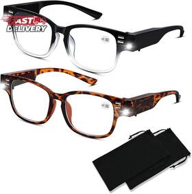 Duanmei 313033895810 Reading Glasses With Lights Magnifying Light Bright Led Readers Wit