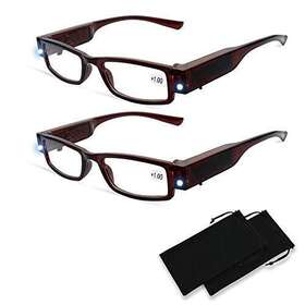 Duanmei 780682925128 2 Pcs Reading Glasses With Lights For Men And Women Led Readers Fashion Glass