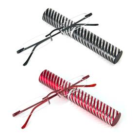 L2002-bkrd150 Dxyxyo Mini Rimless Reading Glasses For Women Men 2 Pack Slim Pocket Compact Metal