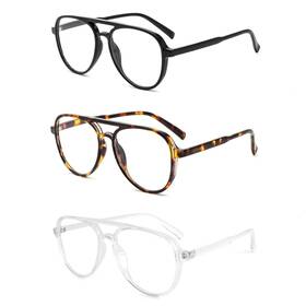 L2420-bkleocl-1.5 Dxyxyo 3 Pack Retro Aviator Reading Glasses For Women 1.5 Mens Classic Light