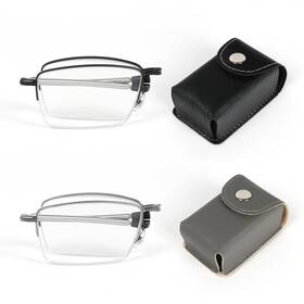 L2508-bkgy-1.5 Dxyxyo Best 2 Pack Folding Reading Glasses For Women Men Metal Half Frame Readers Blue