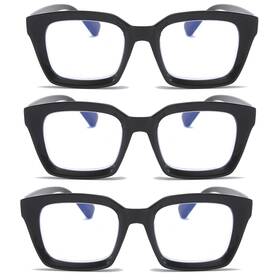 Lhj-fk-bk3p-1.5 Dxyxyo Blue Light Blocking Reading Glasses For Women 1.5 Men Oversized 3 Pack