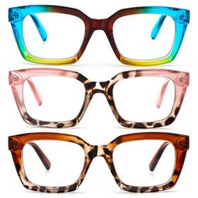 Lhj-fk-bupkbn-2.0 Dxyxyo Reading Glasses 2.0 Women Blue Light Blocking Oprah Style Square Over