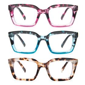 Lhj-fk-e-3.0 Dxyxyo Oversized Reading Glasses For Women Fashion Oprah Style 3 Pack Square